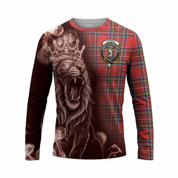 Stewart (Stuart) Tartan Long Sleeve T-Shirt Roaring Lion Heritage