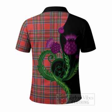 Stewart (Stuart) Tartan Polo Shirt Traditional Scottish Thistle