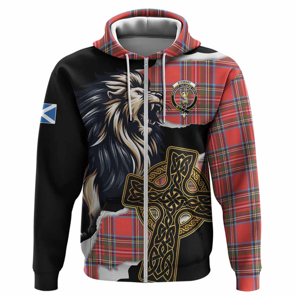 Stewart (Stuart) Tartan Scottish Hoodie Lion Celtic Heritage