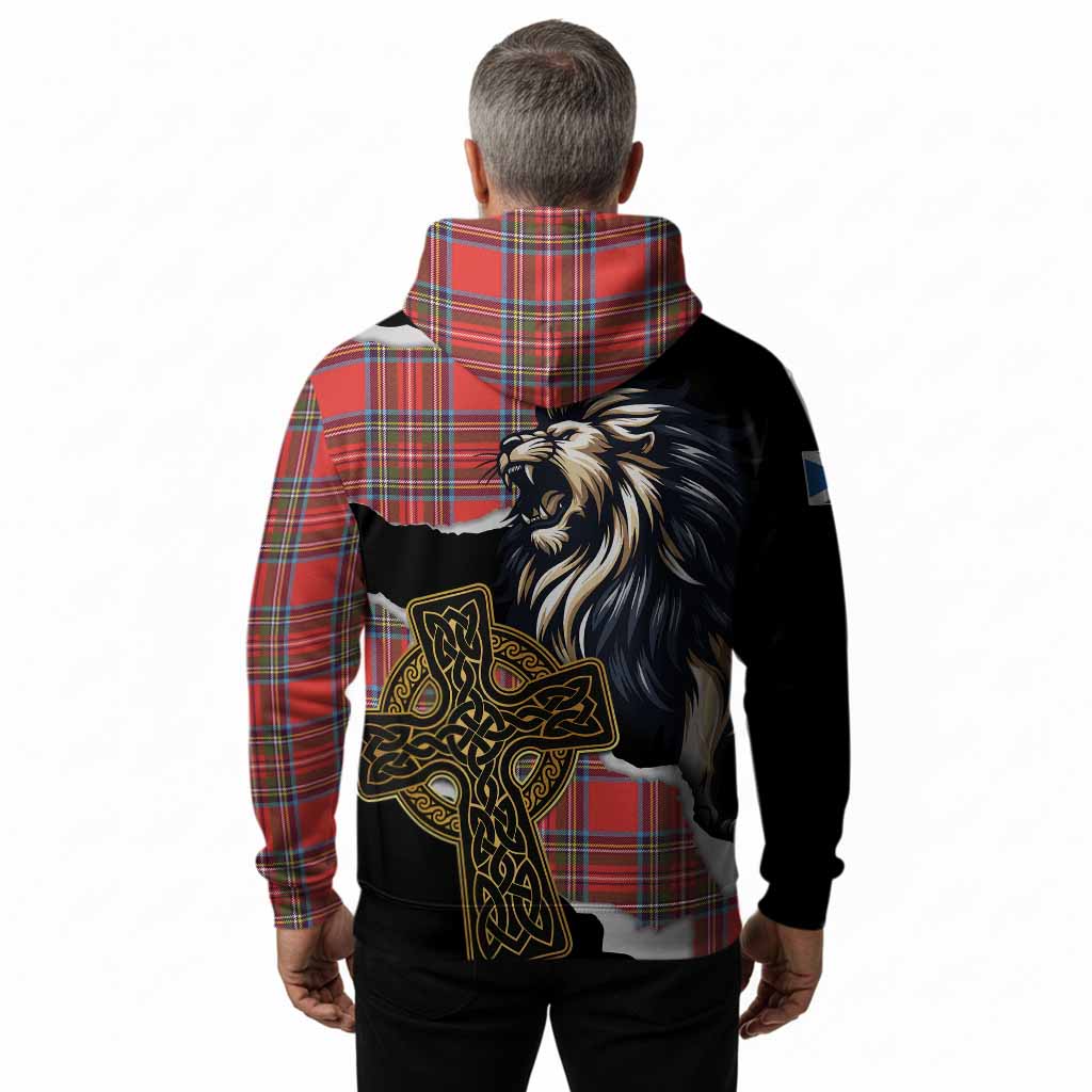 Stewart (Stuart) Tartan Scottish Hoodie Lion Celtic Heritage