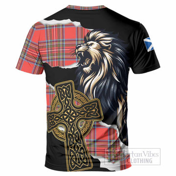 Stewart (Stuart) Tartan Scottish T-Shirt Lion Celtic Heritage