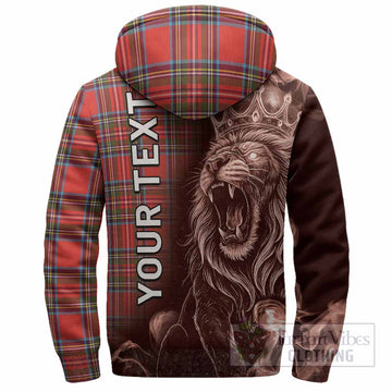 Stewart (Stuart) Tartan Sherpa Hoodie Roaring Lion Heritage