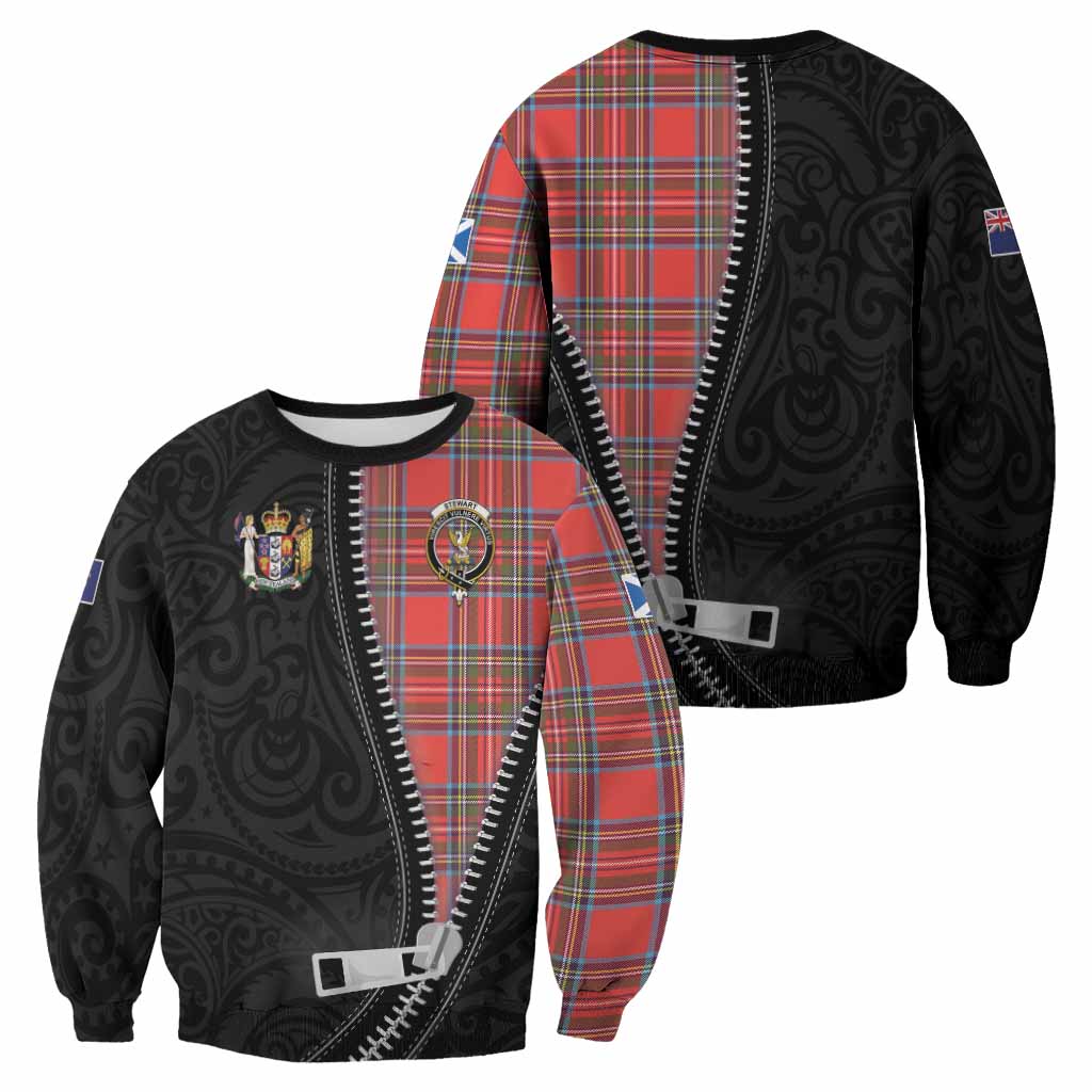 Stewart (Stuart) Tartan Sweatshirt New Zealand Pattern Unique Zipper Stylized