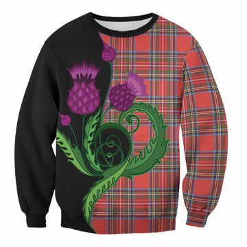 Stewart (Stuart) Tartan Sweatshirt Traditional Scottish Thistle