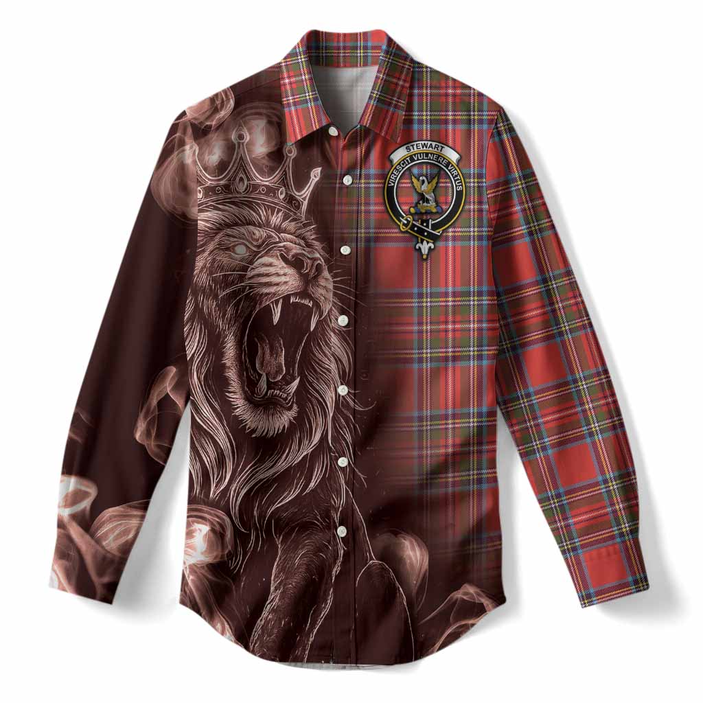Stewart (Stuart) Tartan Women Casual Shirt Roaring Lion Heritage