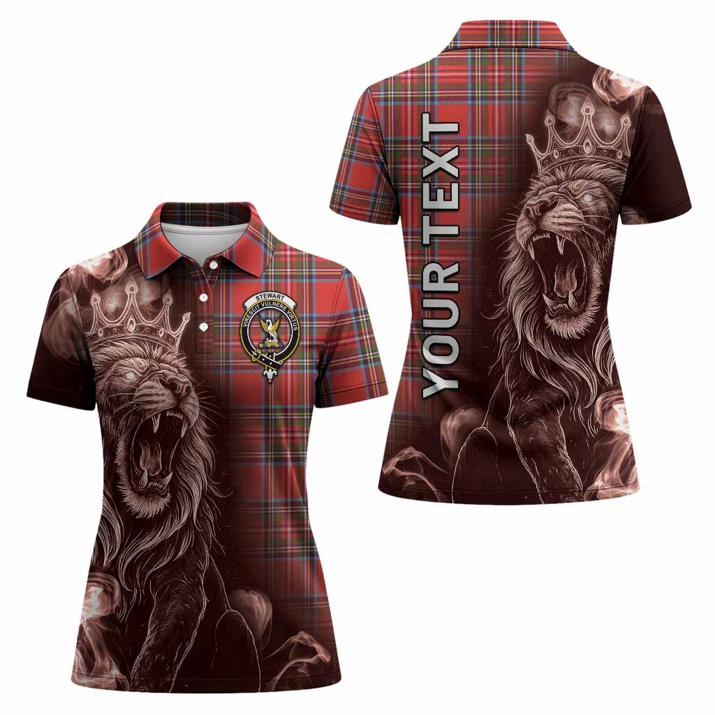 Stewart (Stuart) Tartan Women Polo Shirt Roaring Lion Heritage