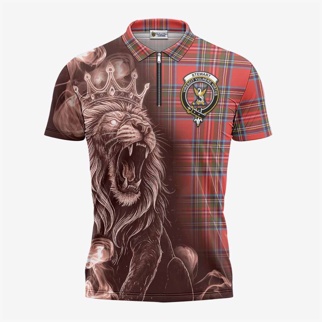 Stewart (Stuart) Tartan Zipper Polo Shirt Roaring Lion Heritage