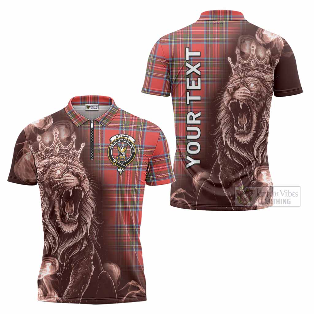 Stewart (Stuart) Tartan Zipper Polo Shirt Roaring Lion Heritage