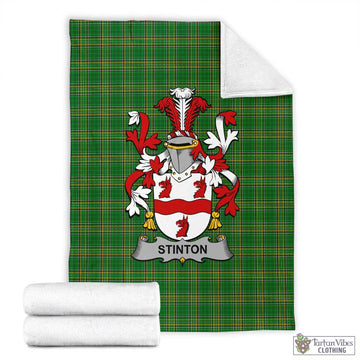 Stinton Irish Clan Tartan Blanket with Coat of Arms X-Large 59 x 79 inches 150 x 200 cm - Tartan Vibes Clothing