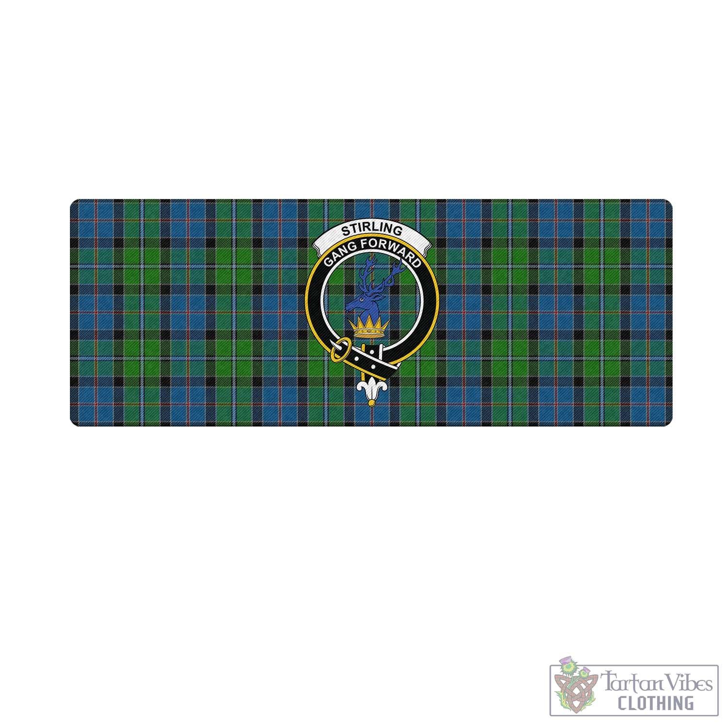 Tartan Vibes Clothing Stirling Tartan Mouse Pad with Family Crest
