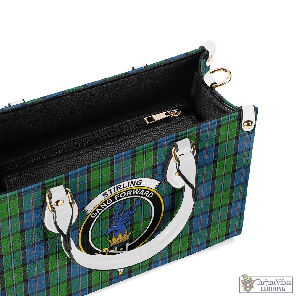 Tartan Vibes Clothing Stirling Tartan Luxury Leather Handbags with Family Crest