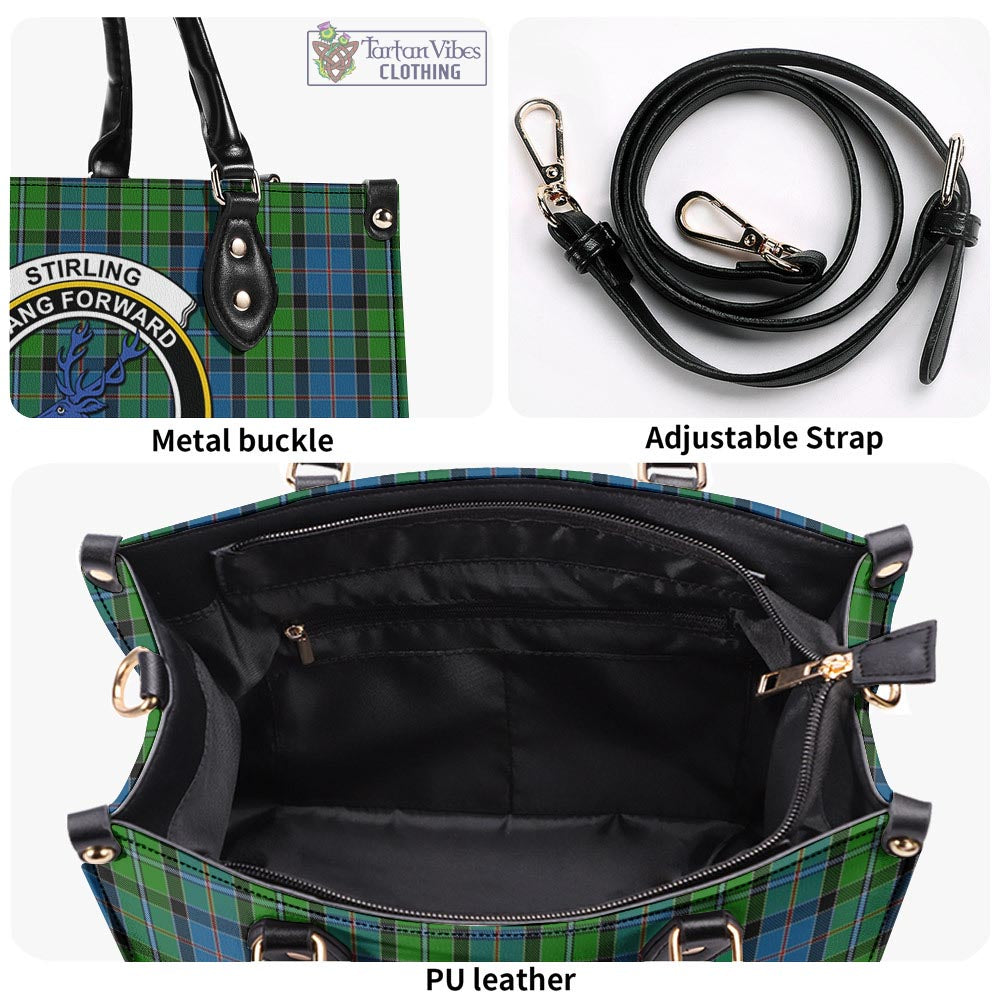 Tartan Vibes Clothing Stirling Tartan Luxury Leather Handbags with Family Crest