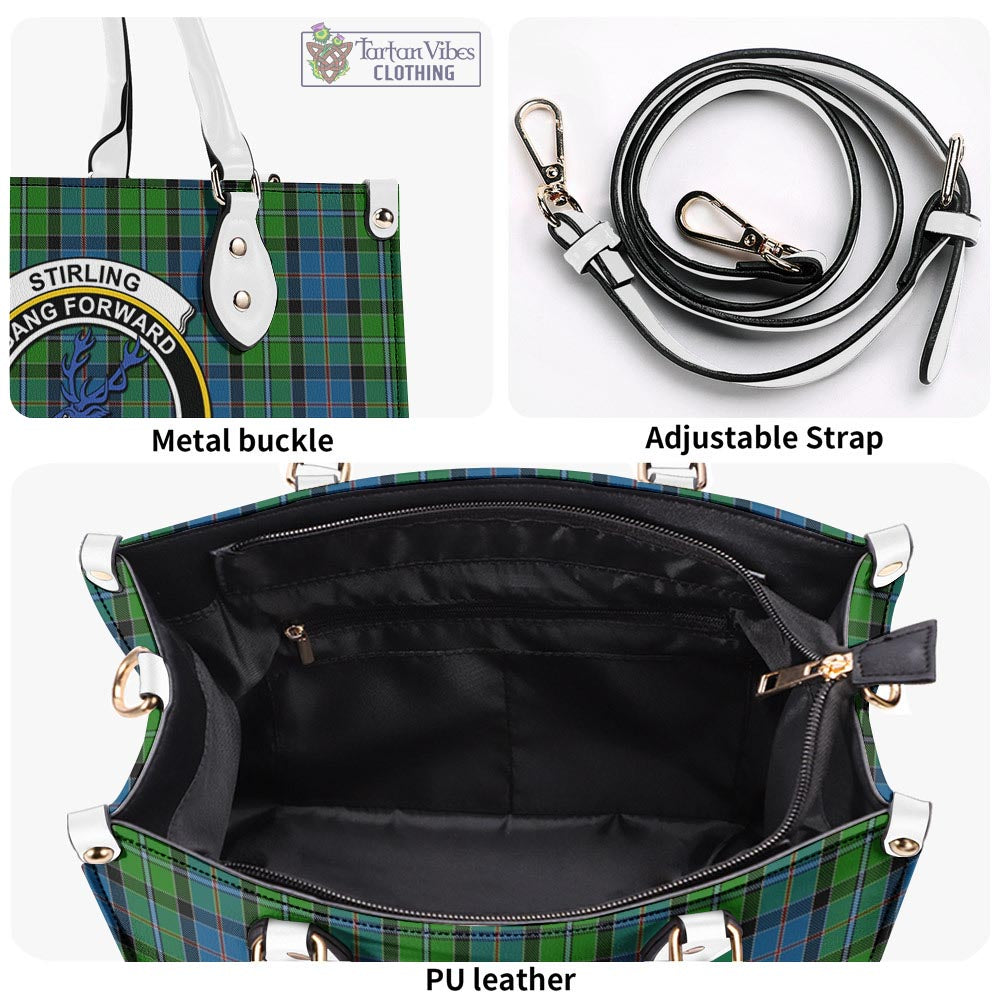 Tartan Vibes Clothing Stirling Tartan Luxury Leather Handbags with Family Crest