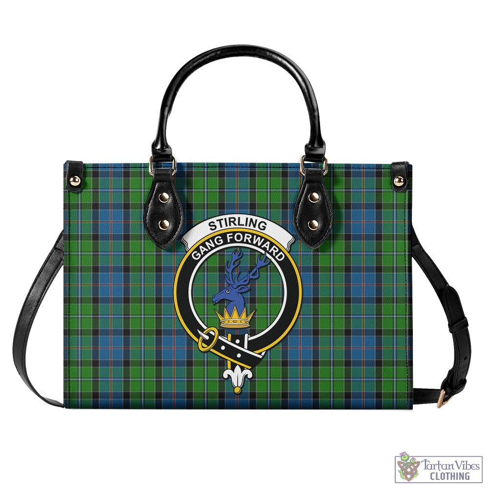 Tartan Vibes Clothing Stirling Tartan Luxury Leather Handbags with Family Crest
