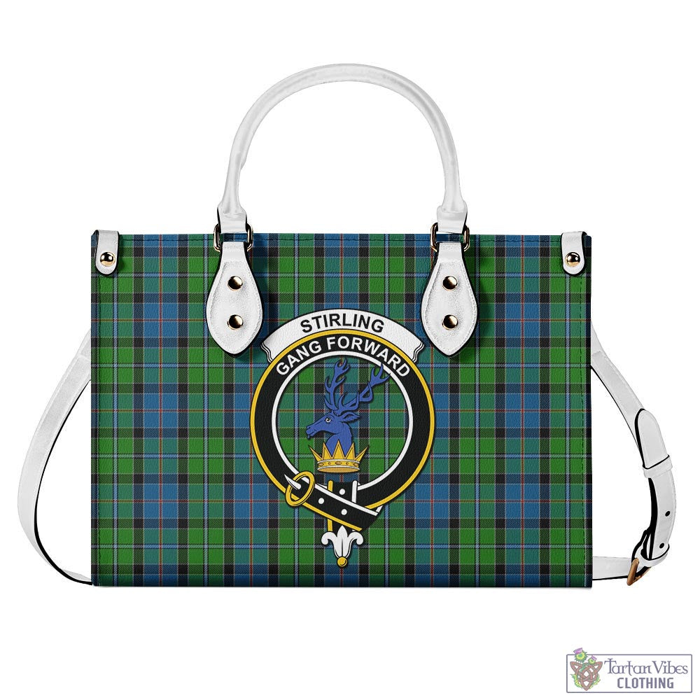 Tartan Vibes Clothing Stirling Tartan Luxury Leather Handbags with Family Crest