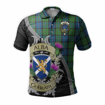 Tartan Vibes Clothing Stirling Tartan Family Crest Polo Shirt Lion Rampant Royal Thistle Shield Celtic Inspired