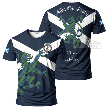 Tartan Vibes Clothing Stirling Tartan Lion Rampant T-Shirt – Proudly Display Your Heritage with Alba Gu Brath and Clan Name