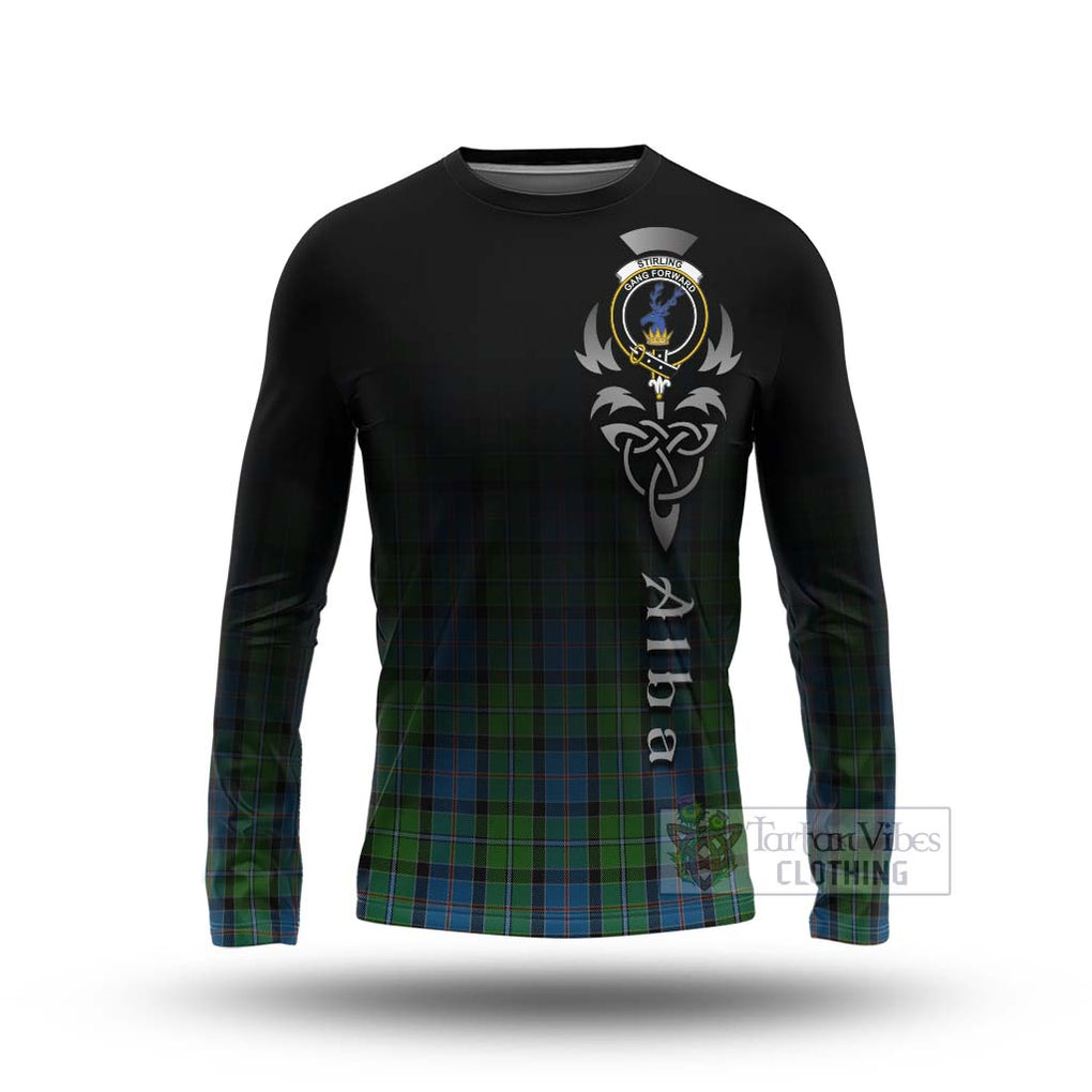 Tartan Vibes Clothing Stirling Tartan Long Sleeve T-Shirt Featuring Alba Gu Brath Family Crest Celtic Inspired