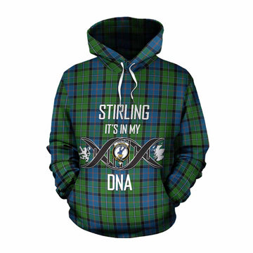 Tartan Vibes Clothing Stirling Tartan Cotton Hoodie with Family Crest DNA In Me Style
