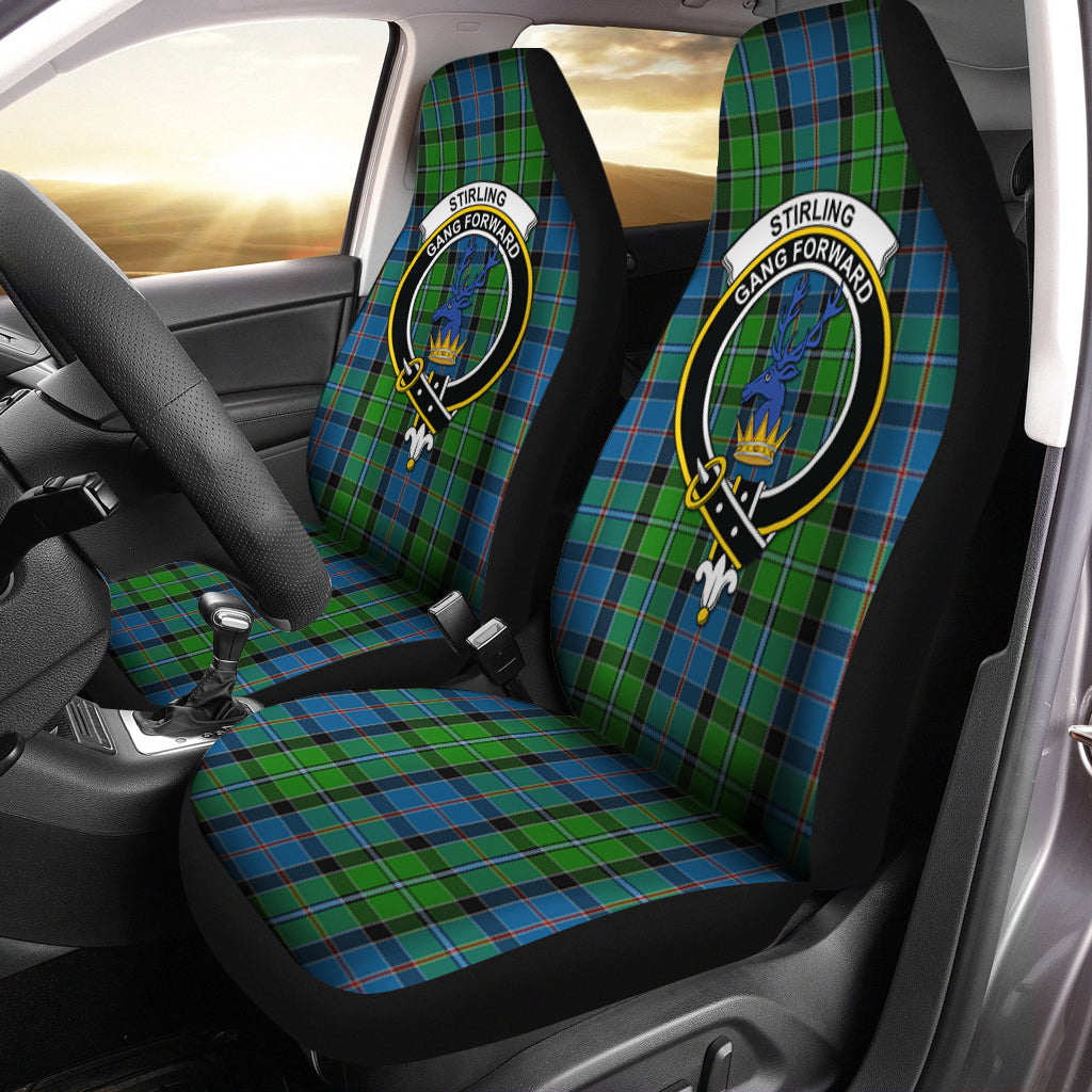Stirling Tartan Car Seat Cover with Family Crest One Size - Tartanvibesclothing
