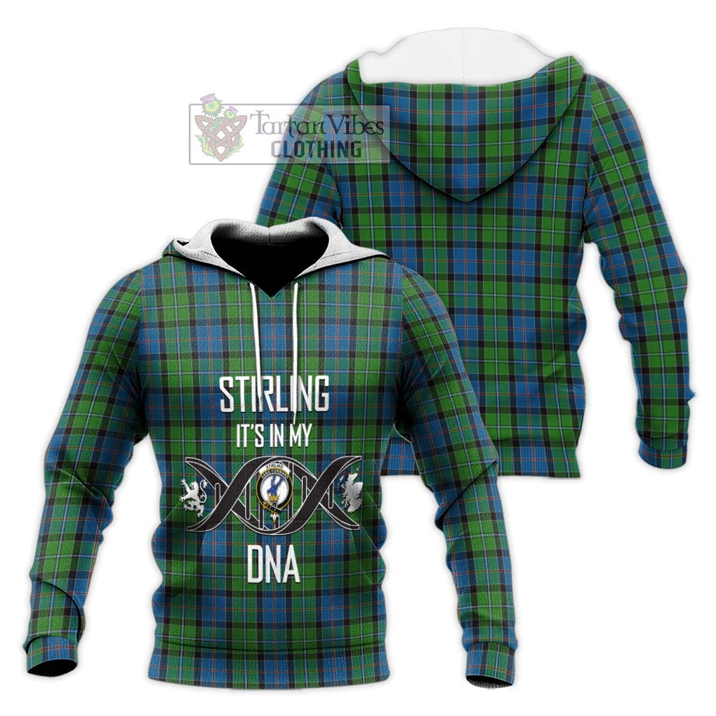 Stirling Tartan Knitted Hoodie with Family Crest DNA In Me Style Unisex Knitted Pullover Hoodie - Tartanvibesclothing Shop