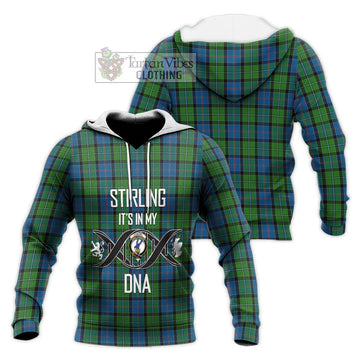 Stirling Tartan Knitted Hoodie with Family Crest DNA In Me Style Unisex Knitted Pullover Hoodie - Tartanvibesclothing Shop
