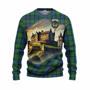 Tartan Vibes Clothing Stirling Tartan Family Crest Knitted Sweater with Scottish Ancient Castle Style