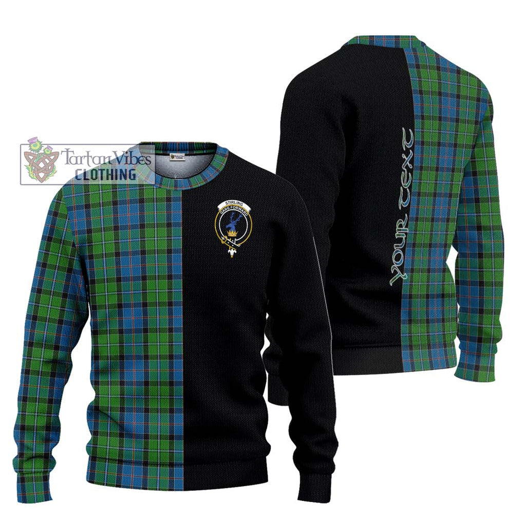 Stirling Tartan Knitted Sweater with Family Crest and Half Of Me Style Unisex - Tartanvibesclothing Shop