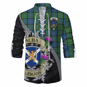 Tartan Vibes Clothing Stirling Tartan Family Crest Ghillie Kilt Shirt Lion Rampant Royal Thistle Shield Celtic Inspired
