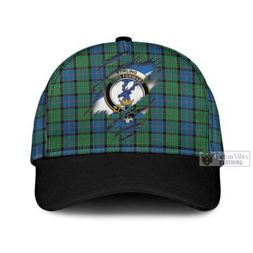 Stirling Tartan Classic Cap with Family Crest In Me Style