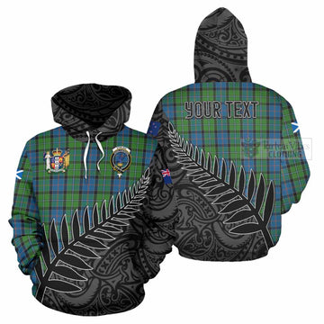 Tartan Vibes Clothing Stirling Crest Tartan Hoodie with New Zealand Silver Fern Half Style