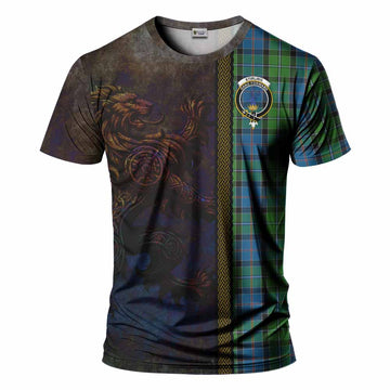 Tartan Vibes Clothing Stirling Tartan Family Crest T-Shirt Alba Gu Brath Be Brave Lion Ancient Style
