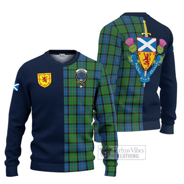 Tartan Vibes Clothing Stirling Tartan Knitted Sweater with Scottish Lion Royal Arm Half Style