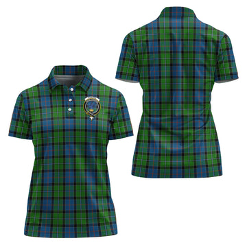 Stirling Tartan Polo Shirt with Family Crest For Women Women - Tartan Vibes Clothing