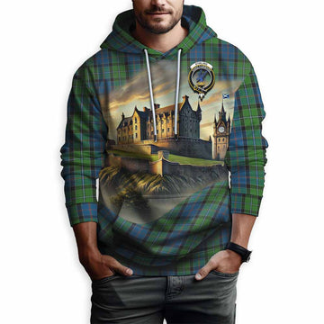Tartan Vibes Clothing Stirling Tartan Family Crest Hoodie with Scottish Ancient Castle Style
