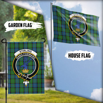 Stirling Tartan Flag with Family Crest