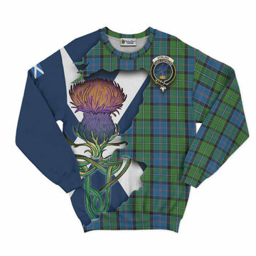 Tartan Vibes Clothing Stirling Tartan Family Crest Sweatshirt Scottish Thistle Celtic Inspired