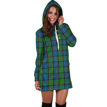 Stirling Tartan Hoodie Dress with Family Crest - Tartan Vibes Clothing