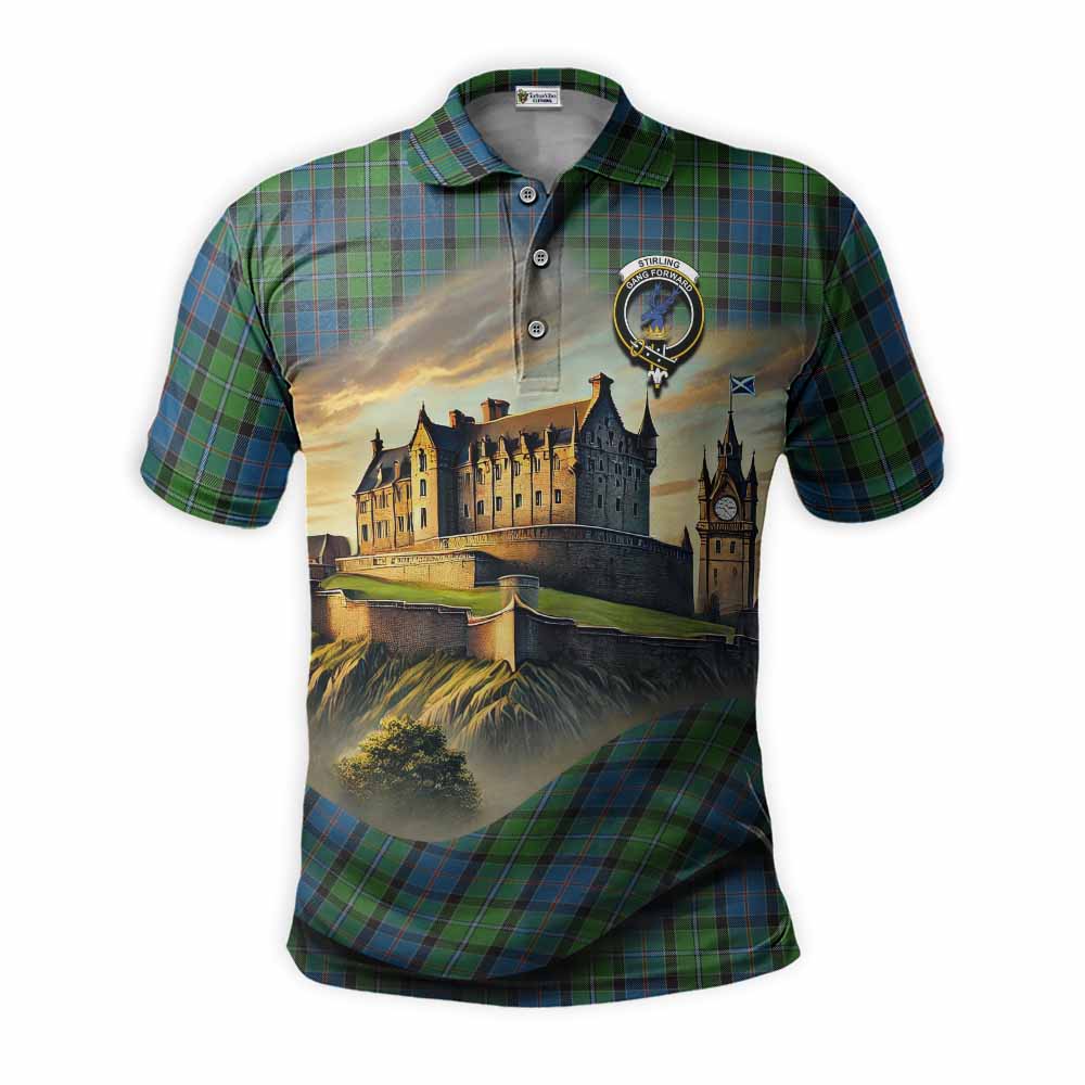Tartan Vibes Clothing Stirling Tartan Family Crest Polo Shirt with Scottish Ancient Castle Stype