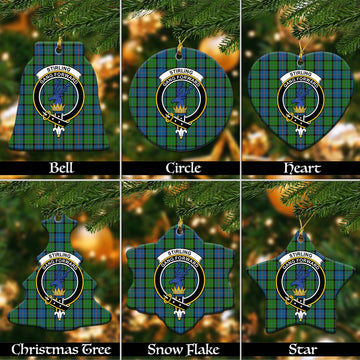 Stirling Tartan Christmas Ornaments with Family Crest - Tartanvibesclothing