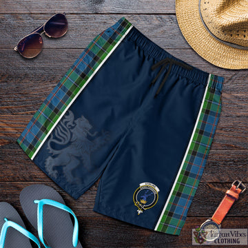 Stirling Tartan Men's Shorts with Family Crest and Lion Rampant Vibes Sport Style