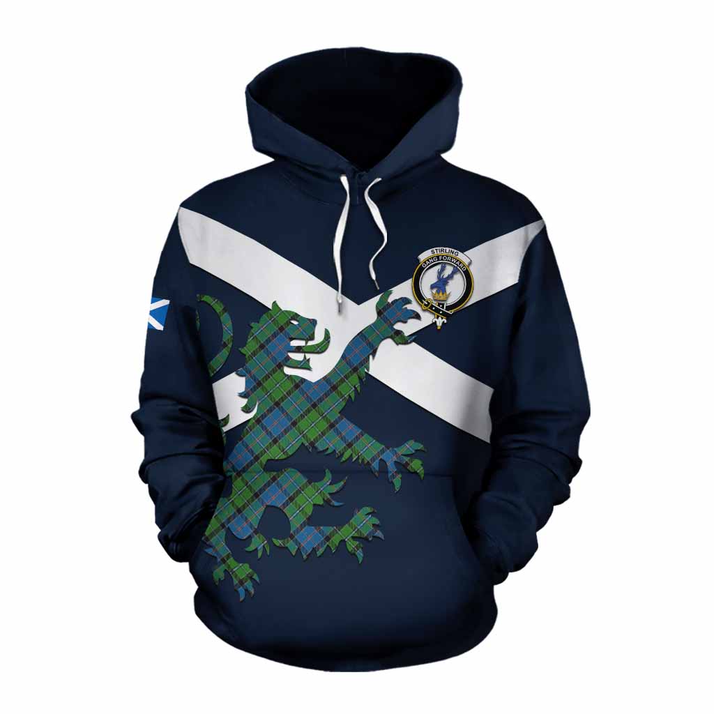 Tartan Vibes Clothing Stirling Tartan Lion Rampant Cotton Hoodie Proudly Display Your Heritage with Alba Gu Brath and Clan Name
