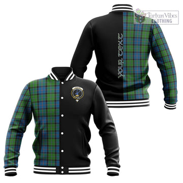 Stirling Tartan Baseball Jacket with Family Crest and Half Of Me Style Unisex - Tartanvibesclothing Shop