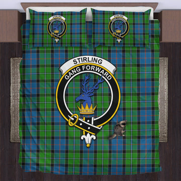 Stirling Tartan Bedding Set with Family Crest US Bedding Set - Tartan Vibes Clothing