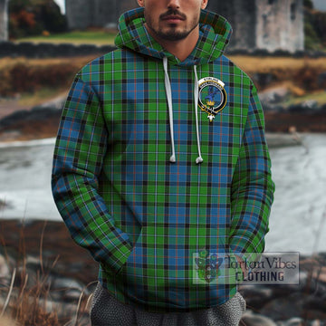Stirling Tartan Cotton Hoodie with Family Crest Pullover Hoodie XS - Tartan Vibes Clothing