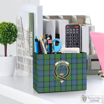 Tartan Vibes Clothing Stirling Tartan Pen Holder with Family Crest