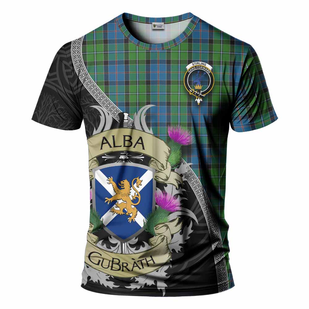 Tartan Vibes Clothing Stirling Tartan Family Crest T-Shirt Lion Rampant Royal Thistle Shield Celtic Inspired