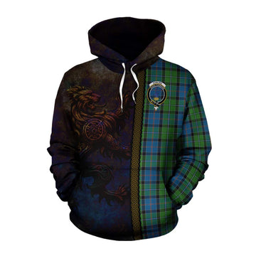 Tartan Vibes Clothing Stirling Tartan Family Crest Cotton Hoodie Alba Gu Brath Be Brave Lion Ancient Style