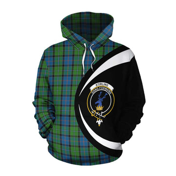 Tartan Vibes Clothing Stirling Tartan Cotton Hoodie with Family Crest Circle Style