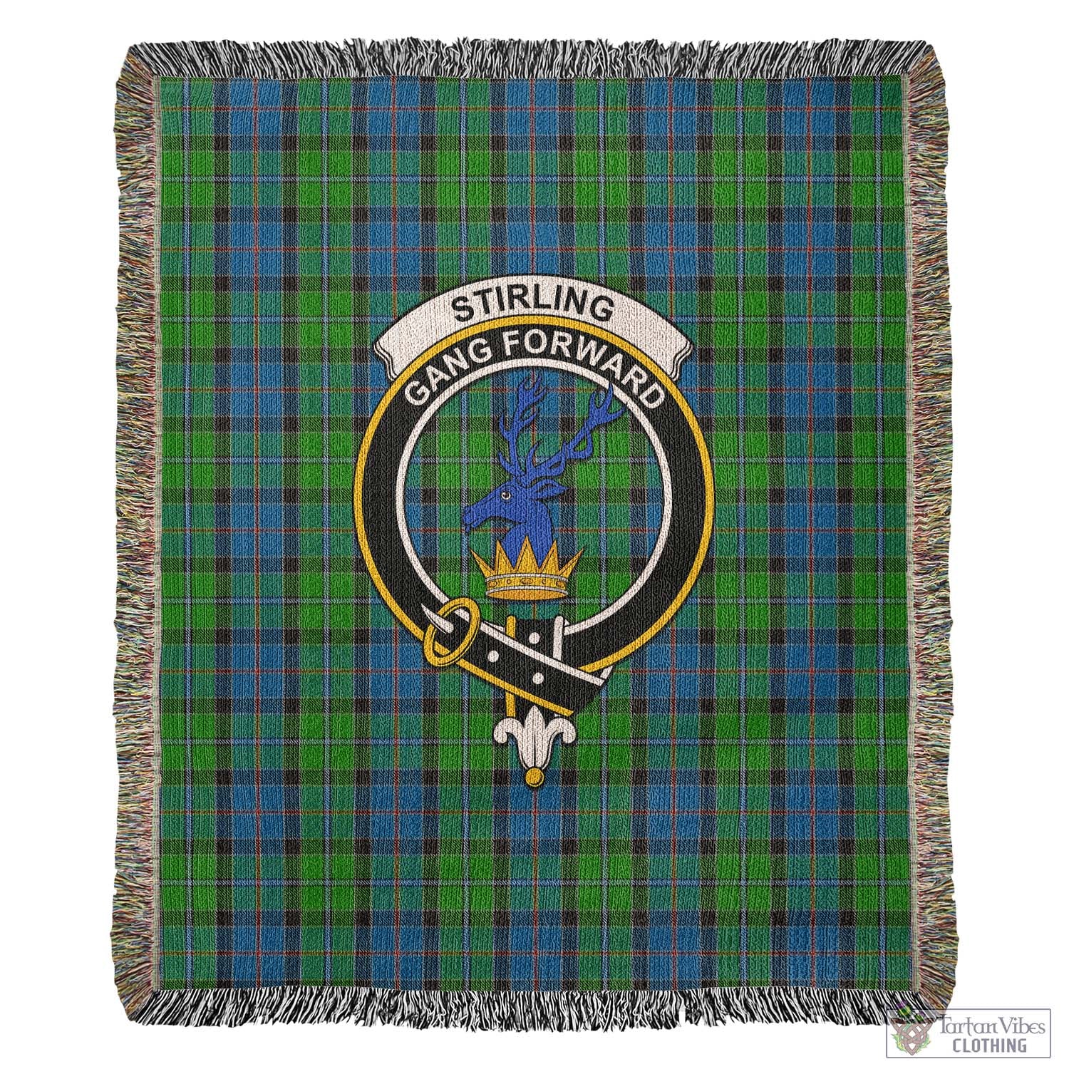 Tartan Vibes Clothing Stirling Tartan Woven Blanket with Family Crest